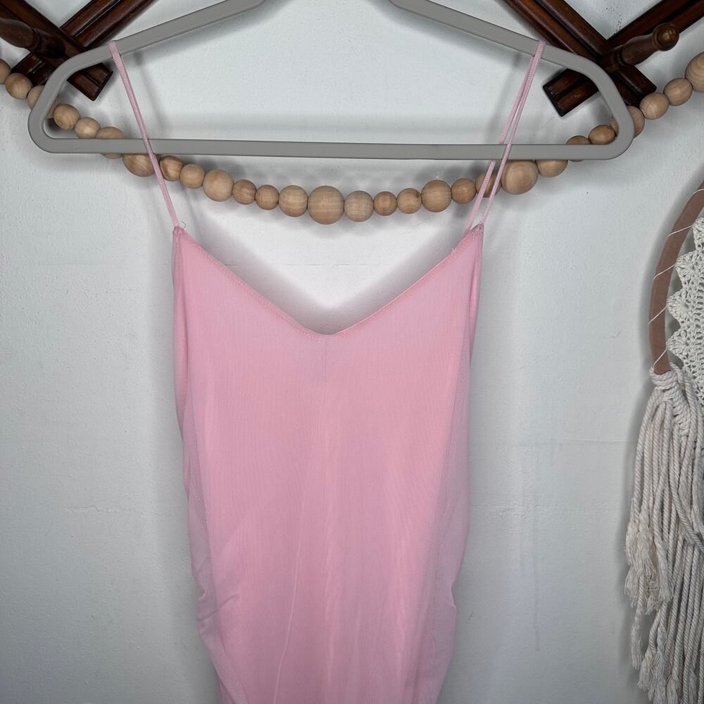Vintage Y2K Madrag Chiffon Mesh Light Pink Mini Dress